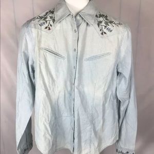 NWT Lauren Ralph Lauren pearl snap western